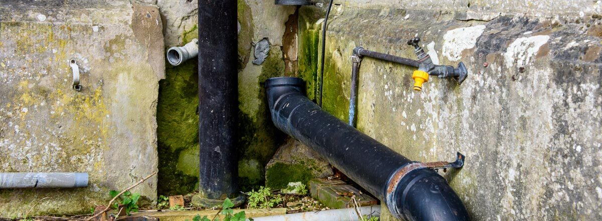 External drainage and damp inspection at a property